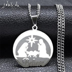 Collar de Plata de Navidad "Cree" con Natividad