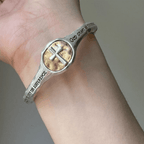Pulsera de Cruz Grabada con Oración Vintage "Regalo de Dios"