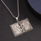 Collar de Calidad con Dije Giratorio de Cruz y Santa Biblia
