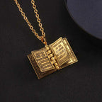 Collar de Calidad con Dije Giratorio de Cruz y Santa Biblia