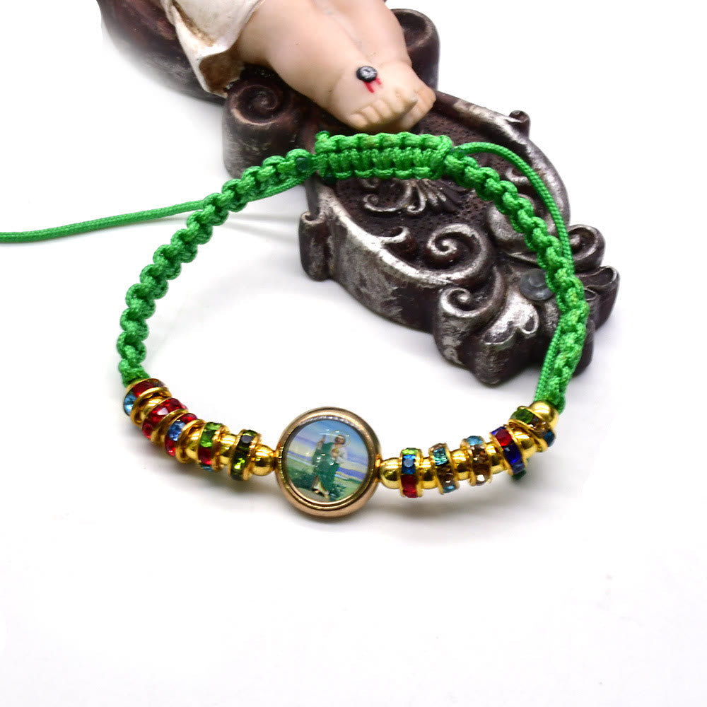 Pulsera Ajustable de Hilo Verde de San Judas