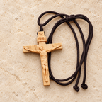 Jesus Crucifix Wooden Necklace