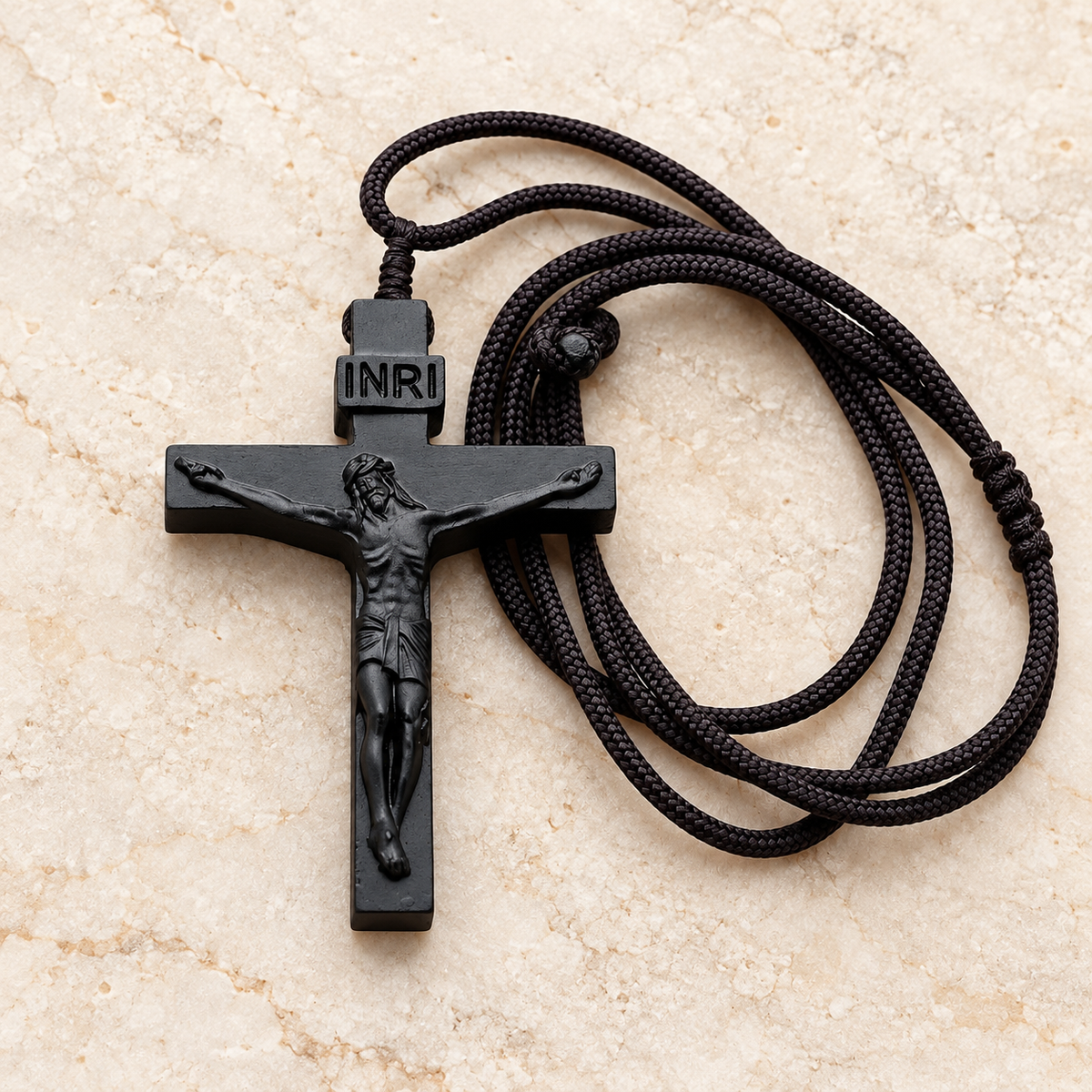 Jesus Crucifix Wooden Necklace