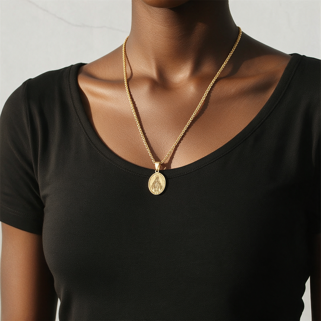 Miraculous Mary Pendant Religion Necklace