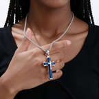 4-Colored Cross Guardian Pendant Necklace