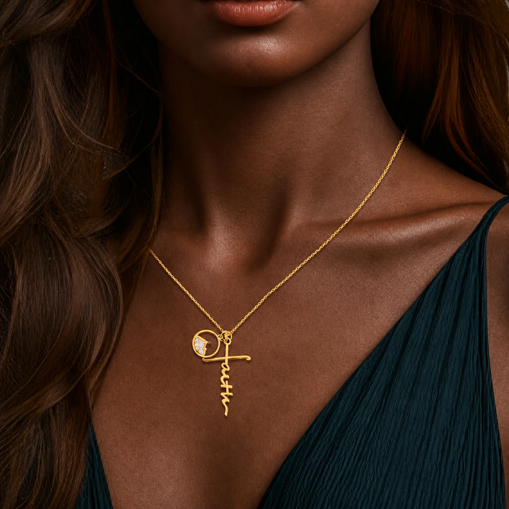Collar de Cruz con Semilla de Mostaza y Letra de Fe: Símbolo de una Fe que Mueve Montañas