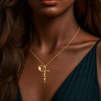 Collar de Cruz con Semilla de Mostaza y Letra de Fe: Símbolo de una Fe que Mueve Montañas